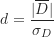 \[ d = \frac { | \overline D | }{\sigma_D} \]