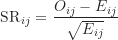 \begin{equation*}\text{SR}_{ij} = \frac {O_{ij}-E_{ij}}{\sqrt {E_{ij}}}\end{equation*}