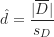 \begin{equation*}\hat d = \frac { | \overline D | }{s_D}\end{equation*}