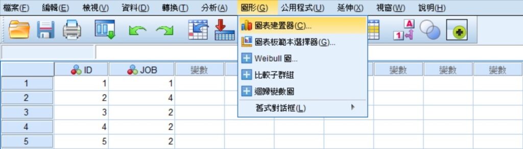 spss menu of making bar graph