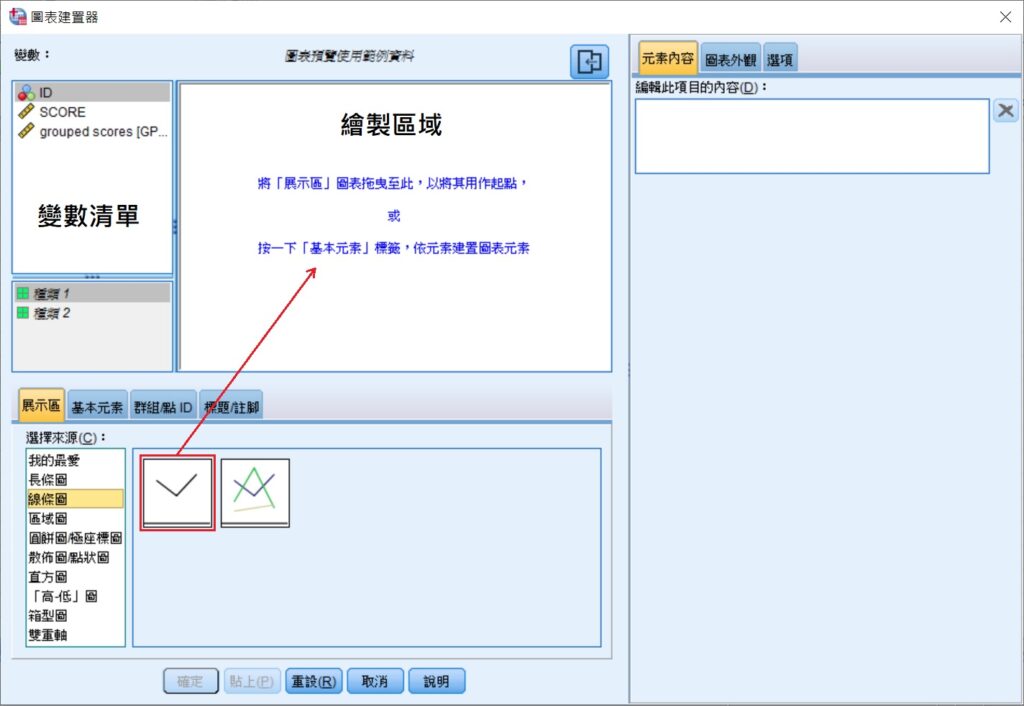 spss chart builder to draw frequency polygon