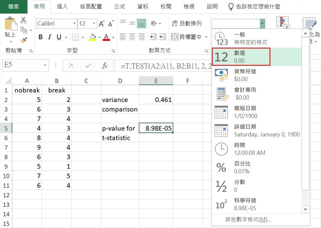 number formats in Excel