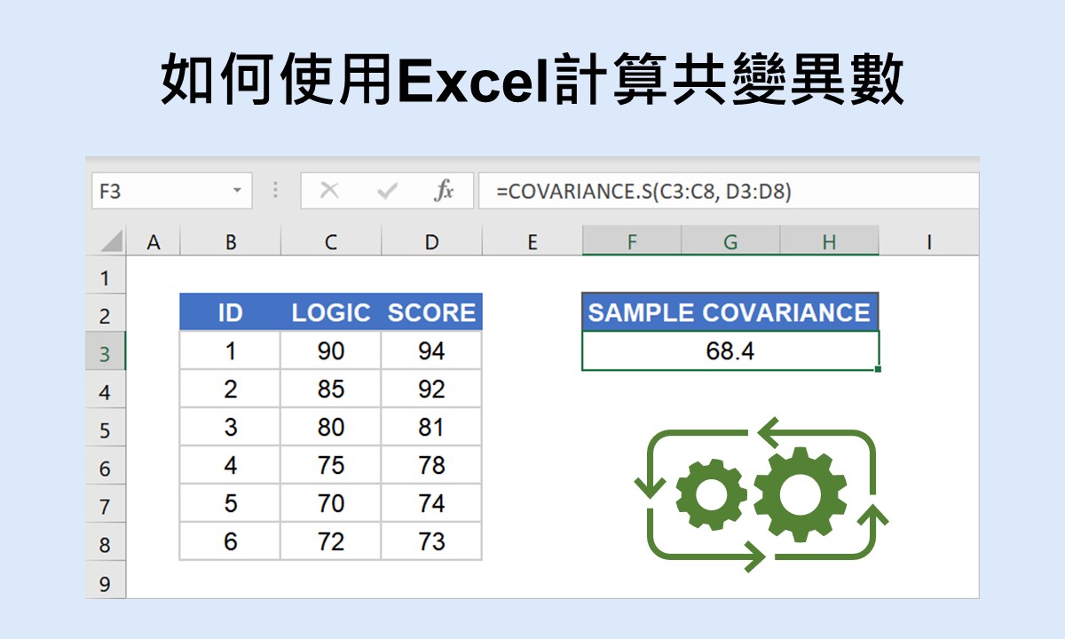 如何使用Excel計算共變異數