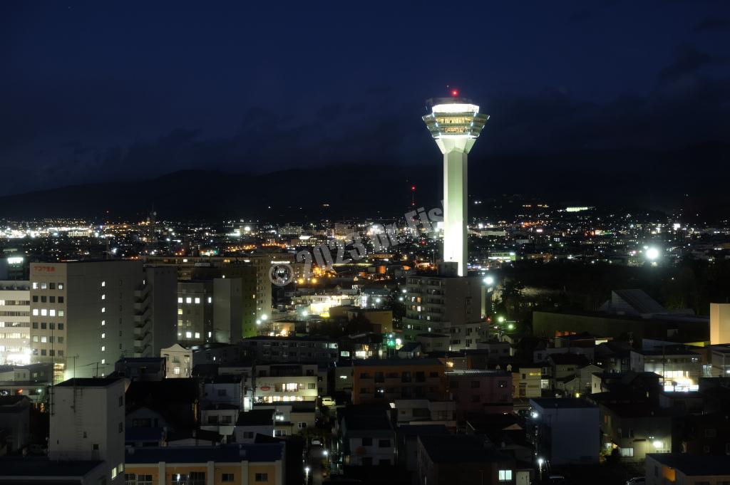 room view at night in the HOTEL MYSTAYS Hakodate Goryokaku