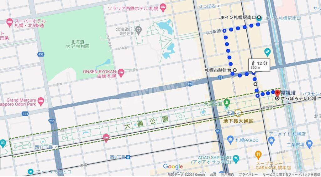 map of Sapporo attractions