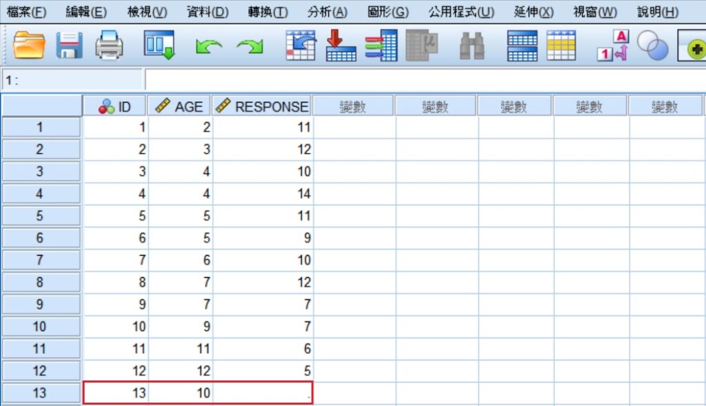 spss data entry for prediction intervals