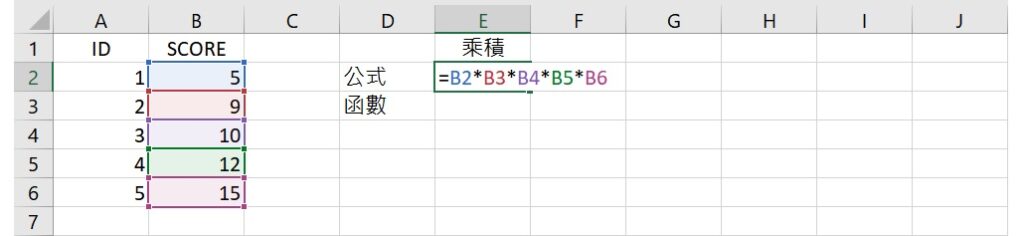 multiply values using formula in Excel