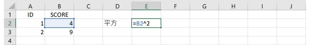 square using Excel